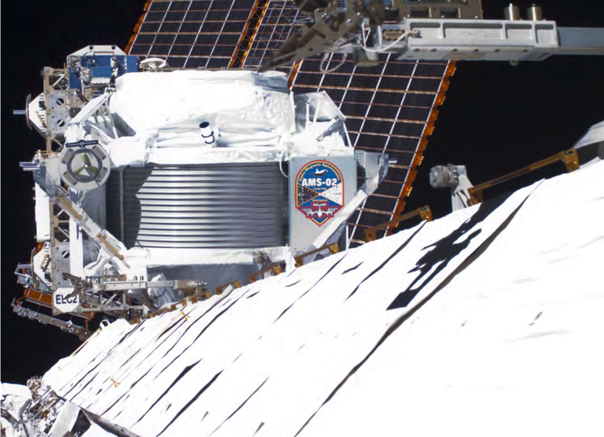picture of the AMS on the ISS 